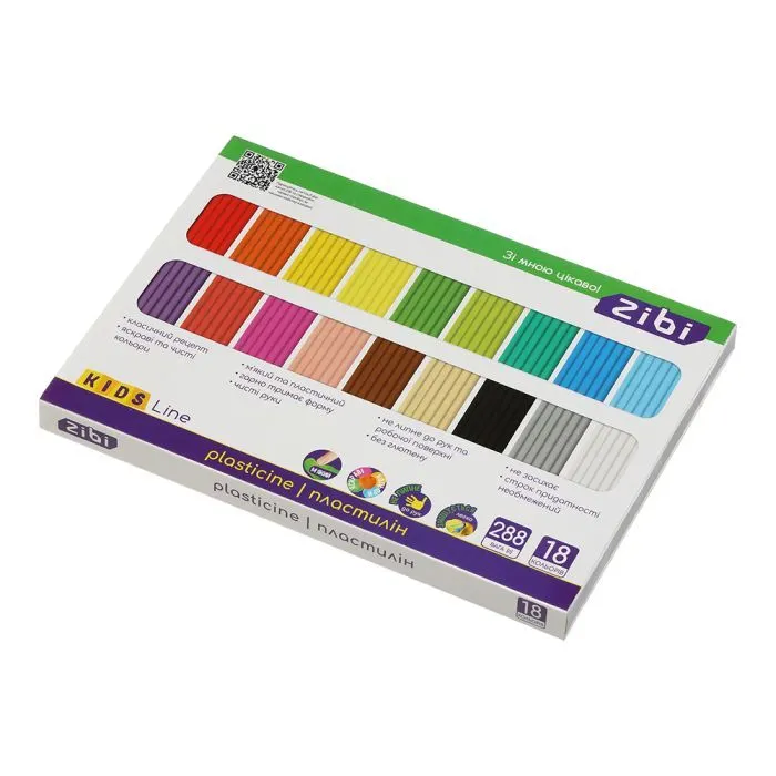 Пластилин ZiBi KIDS Line 18 кольорів, 288 г (ZB.6276) изображение 2