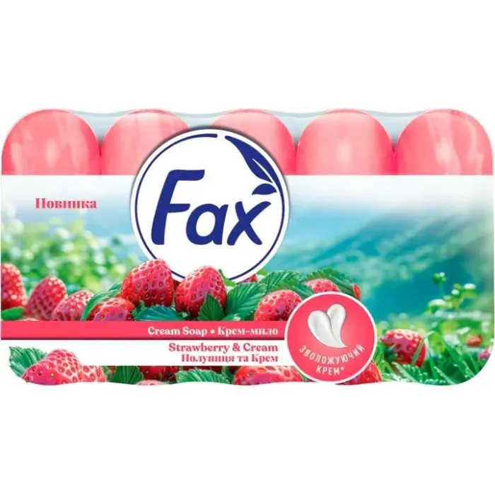 Тверде мило Fax Полуниця та Крем 5 х 70 г (8690506555092)