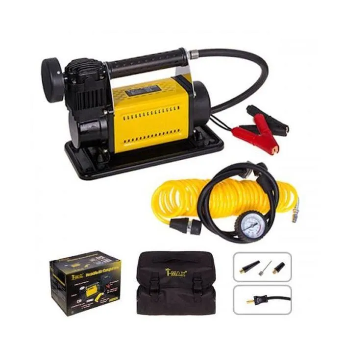 Автомобильный компрессор T-MAX 30A, 150psi, 72L/min, клеммы, шланг (8072601) изображение 2