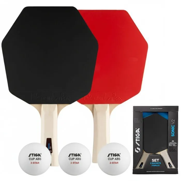 Комплект для настольного тенниса Stiga Sonic V2 Cybershape 2 Bats 3 Balls (1210-1206-35) (931946)