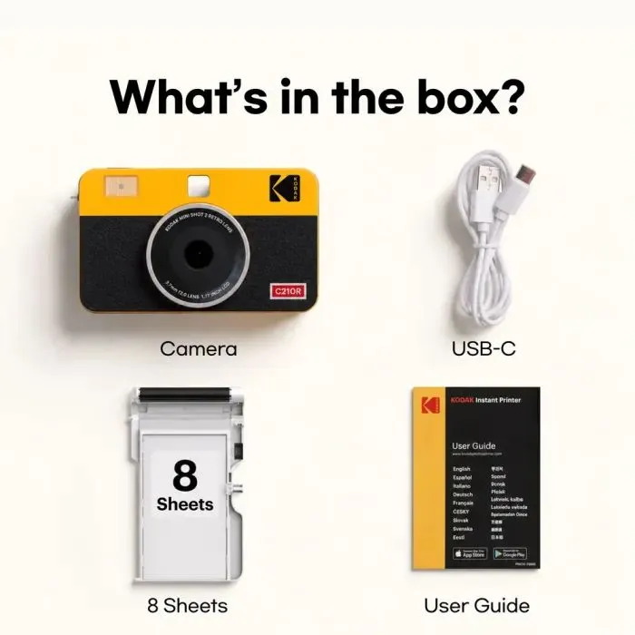 Камера миттєвого друку Kodak Mini Shot 2 Retro Yellow (C210R) зображення 3