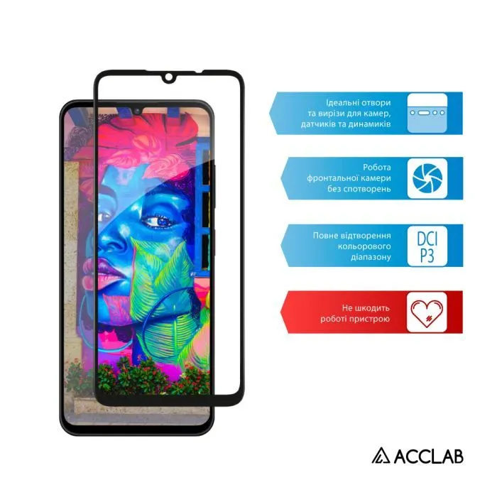 Скло захисне ACCLAB Full Glue ESD ZTE Blade A36 Black (1283126635595) зображення 5