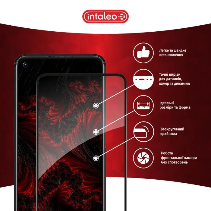 Скло захисне Intaleo Full Glue Oppo A76 4G Black (1283126528880) зображення 3