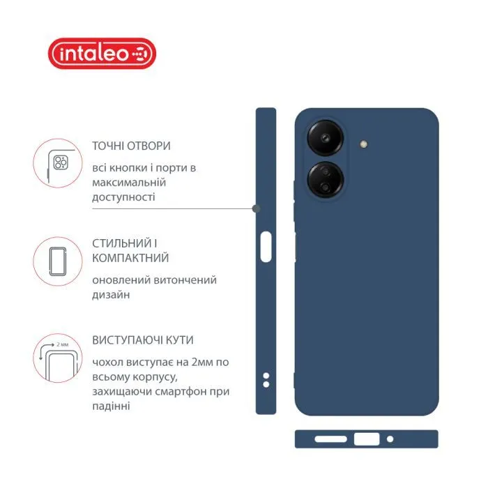 Чохол до мобільного телефона Intaleo Silicone Xiaomi Redmi 13C 4G Blue (1283126600760) зображення 4