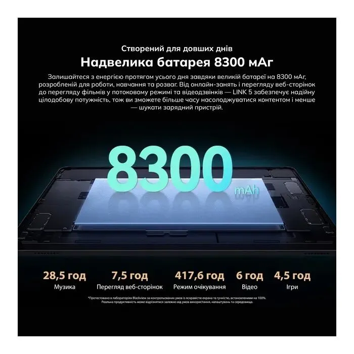 Планшет Blackview Tab Link 5 SET 11" 8/128GB/ Wi-Fi Space Grey (6931548330943) зображення 6