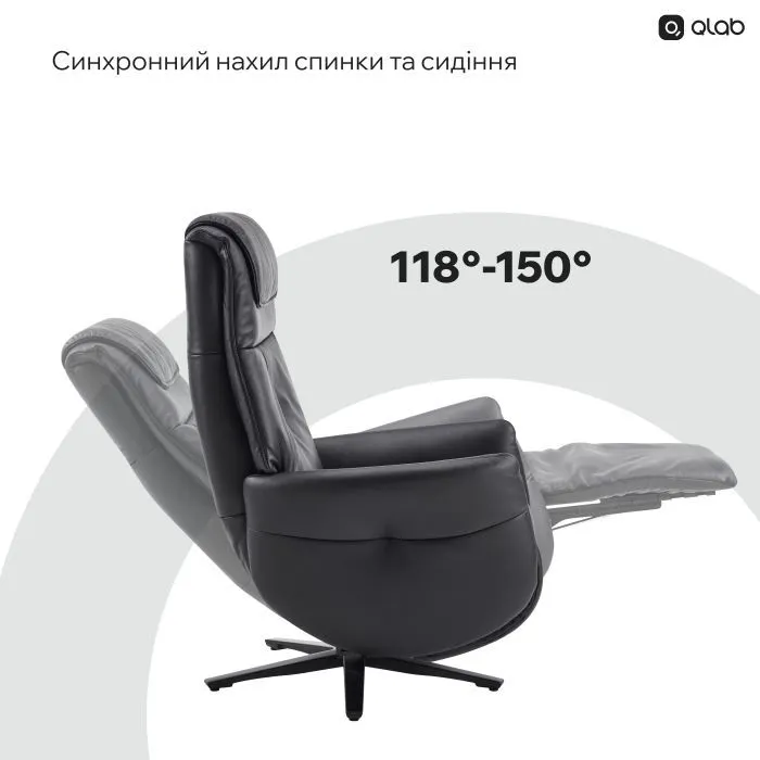 Офісне крісло Qlab RC268B Black (RC268B) зображення 10