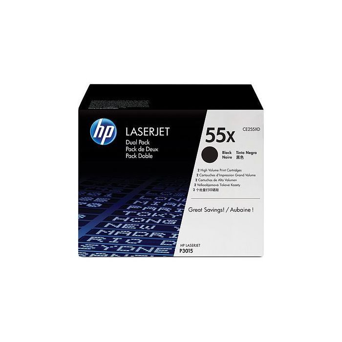 Картридж HP LJ  55XD P3015 series black(max) DUAL PACK (CE255XD)