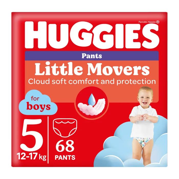 Подгузники Huggies Little Movers/Pants 5 (12-17 кг) Box для мальчиков 68 шт (5029053564128)
