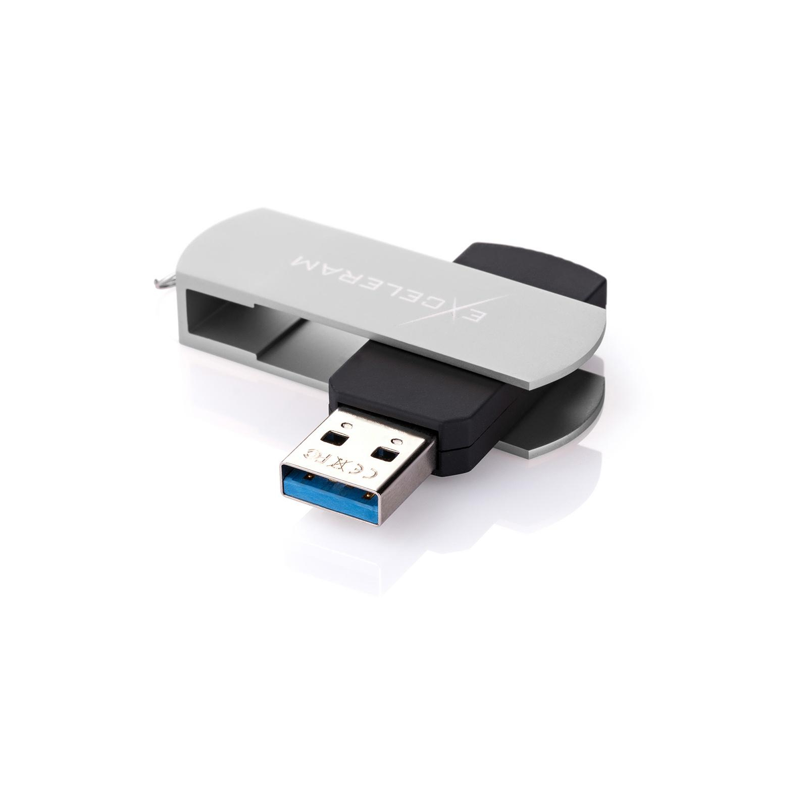 USB флеш накопитель eXceleram 64GB P2 Series Silver/Black USB 3.1 Gen 1 (EXP2U3SIB64) изображение 2
