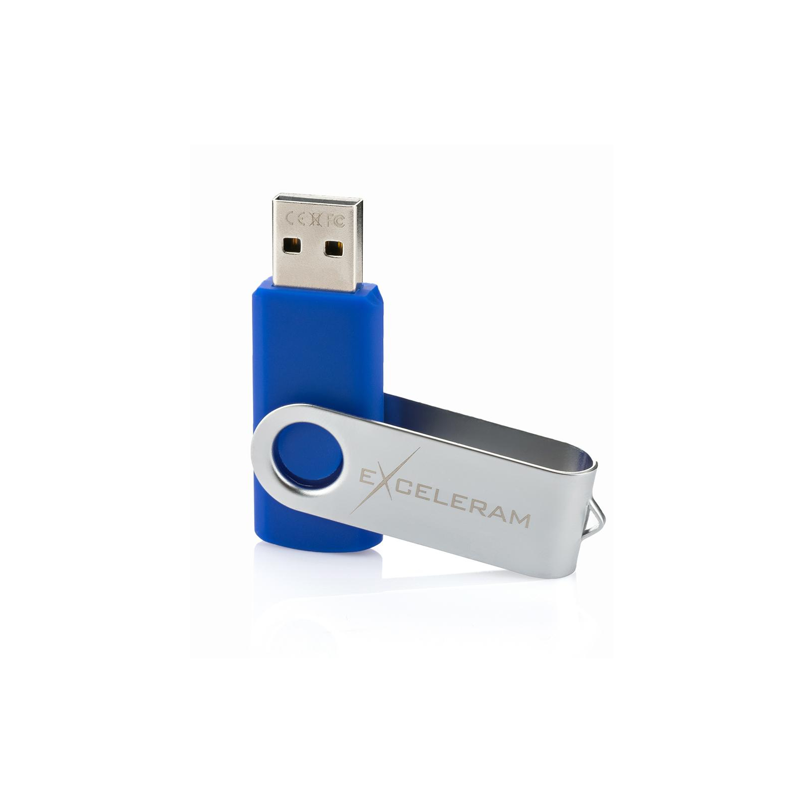 USB флеш накопичувач eXceleram 32GB P1 Series Silver/Blue USB 2.0 (EXP1U2SIBL32) зображення 3