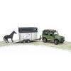 Спецтехника Bruder джип Land Rover Defender с прицепом и лошадкой М1:16 (02592) изображение 3