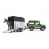 Спецтехника Bruder джип Land Rover Defender с прицепом и лошадкой М1:16 (02592)