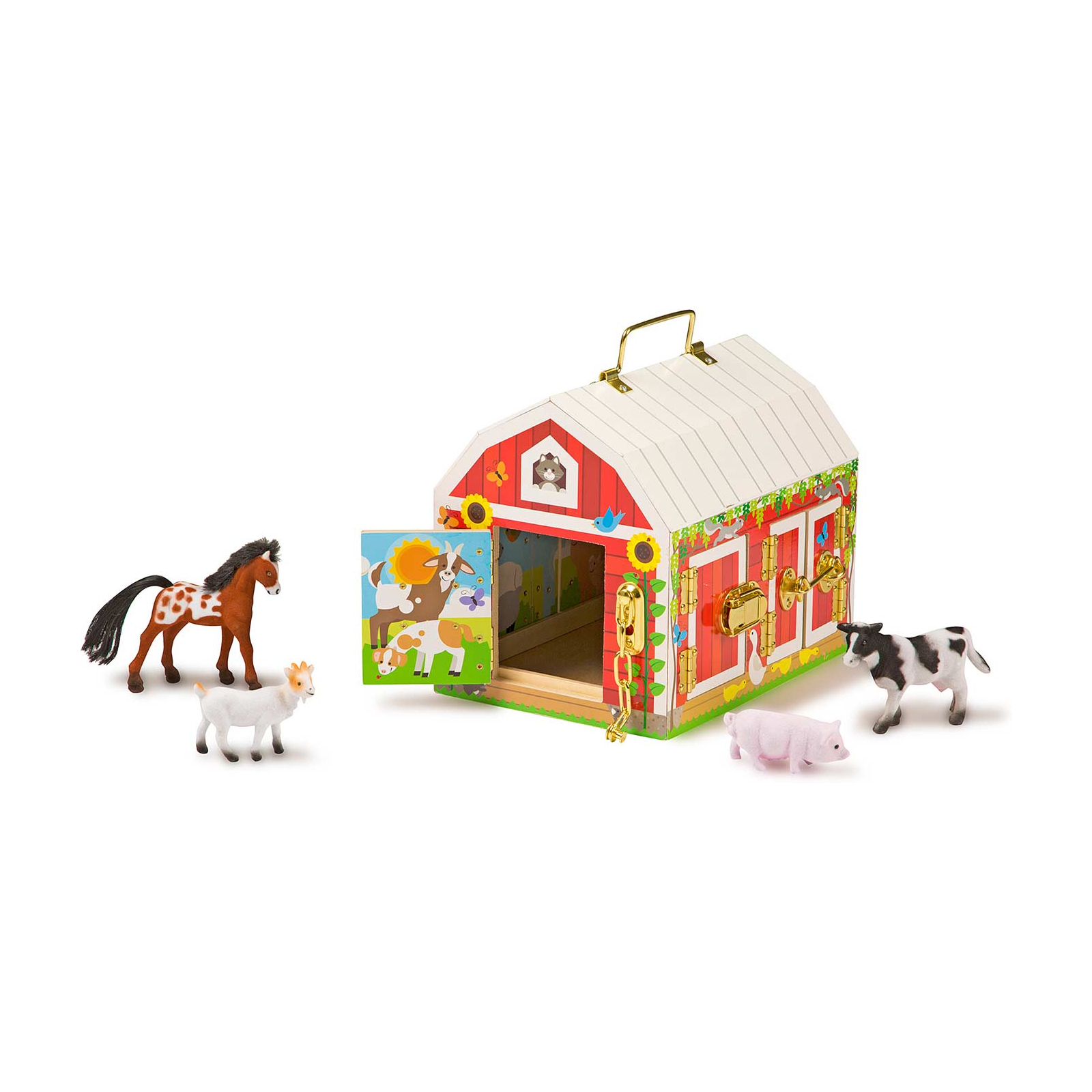 Развивающая игрушка Melissa&Doug Домик-сарай с задвижками и животными (MD2564) изображение 3