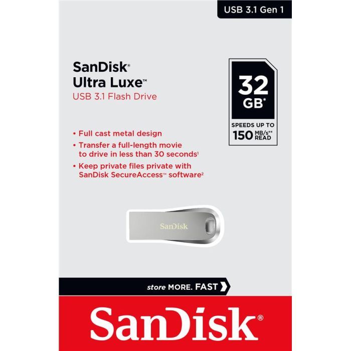 USB флеш накопитель SanDisk 32GB Ultra Luxe USB 3.1 (SDCZ74-032G-G46) изображение 5