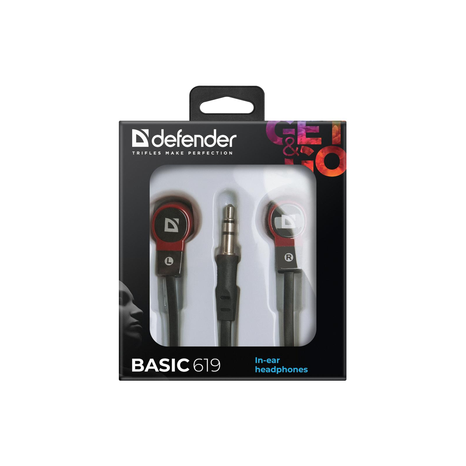 Навушники Defender Basic 619 Black-Red (63619) зображення 3