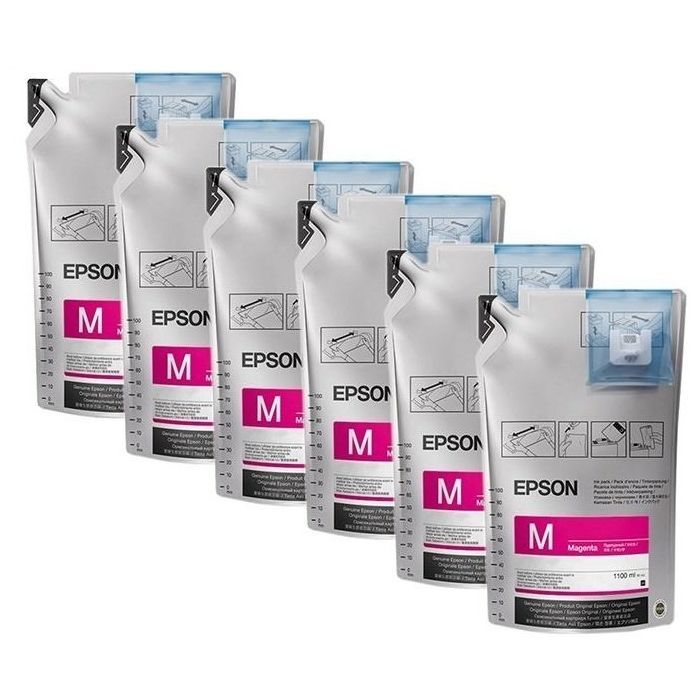 Контейнер с чернилами Epson SC-F6300 UltraChrome DS Ink Magenta 1.1L*6pcs (C13T46D340)