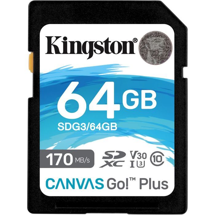 Карта памяти Kingston 64GB SDXC class 10 UHS-I U3 Canvas Go Plus (SDG3/64GB)