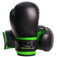 Боксерские перчатки PowerPlay 3004 JR 8oz Black/Green (PP_3004JR_8oz_Black/Green)