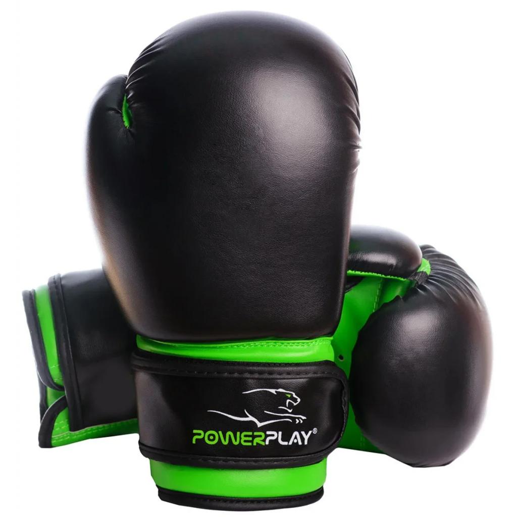 Боксерские перчатки PowerPlay 3004 JR 6oz Black/Green (PP_3004JR_6oz_Black/Green)