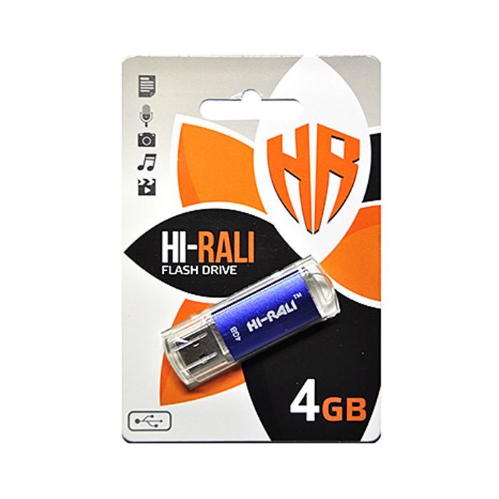 USB флеш накопитель Hi-Rali 4GB Rocket Series Blue USB 2.0 (HI-4GBVCBL)