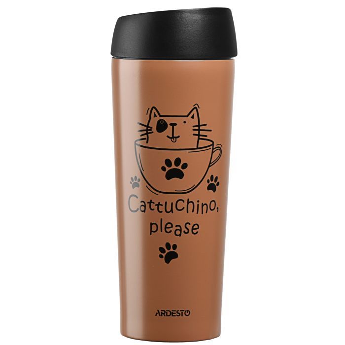 Термокружка Ardesto Coffee Time Raccoon 450 мл Brown (AR2645DML)