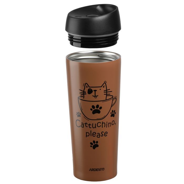Термокружка Ardesto Coffee Time Raccoon 450 мл Brown (AR2645DML) зображення 2