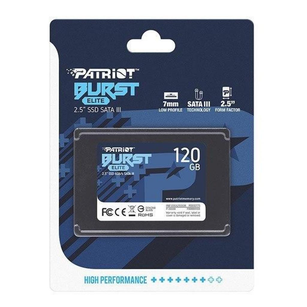 Накопичувач SSD 2.5" 480GB Burst Elite Patriot (PBE480GS25SSDR) зображення 3