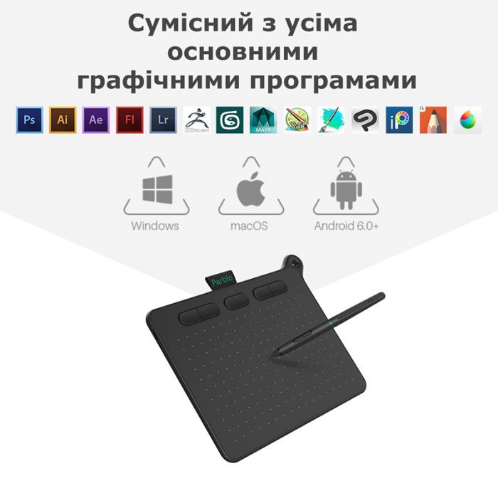 Графічний планшет Parblo Ninos S Black (NINOSS) зображення 4