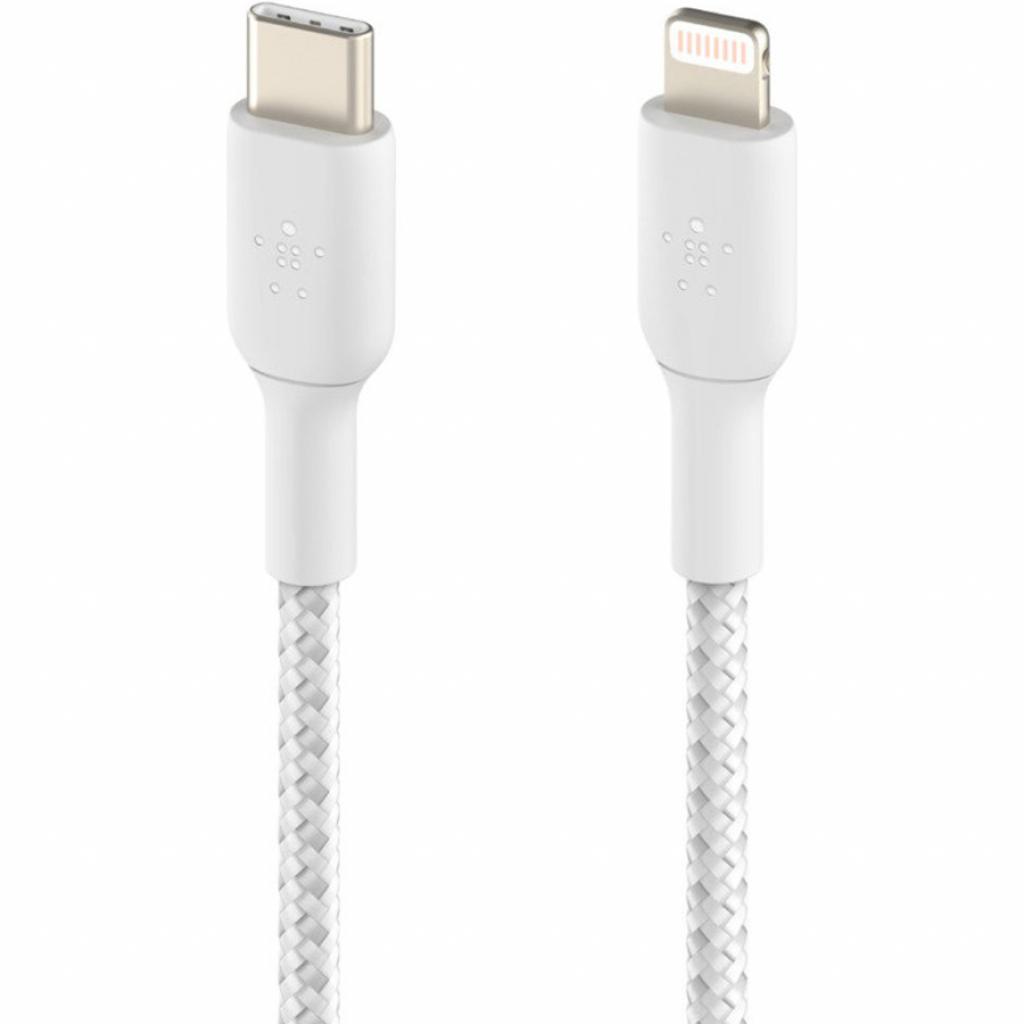 Дата кабель USB Type-С to Lightning 2.0m white Belkin (CAA004BT2MWH) изображение 2