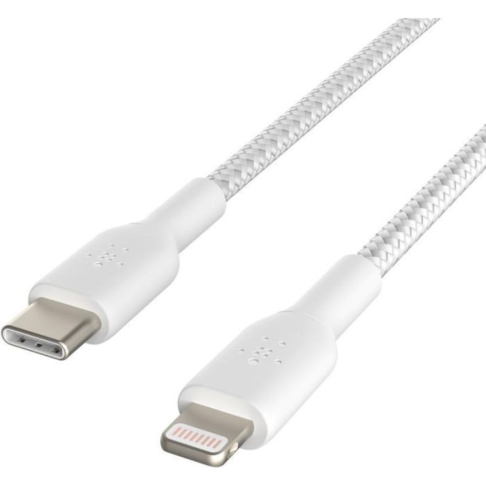 Дата кабель USB-C to Lightning 2.0m white Belkin (CAA004BT2MWH) зображення 3