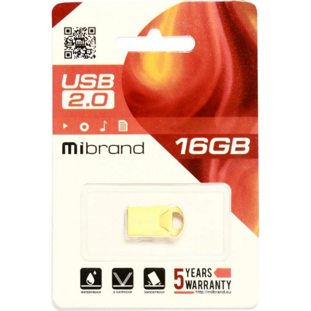 USB флеш накопичувач Mibrand 32GB Hawk Gold USB 2.0 (MI2.0/HA32M1G) зображення 2