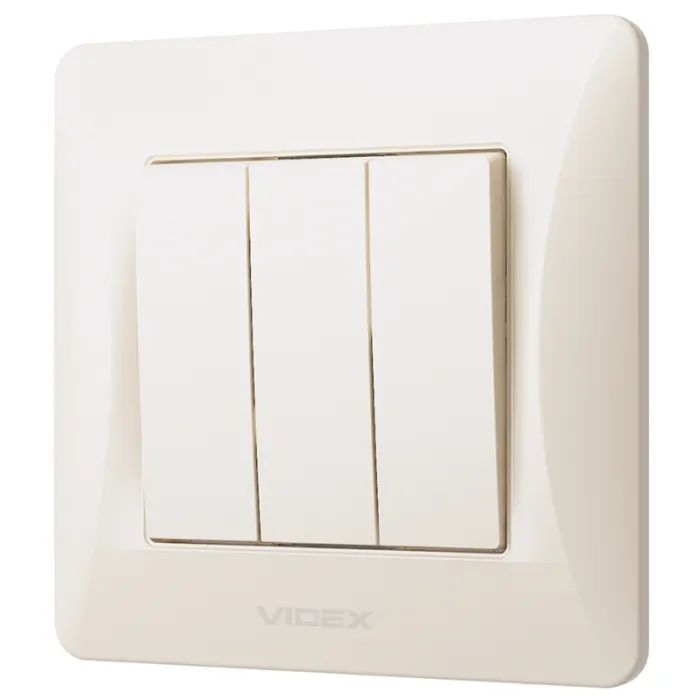 Вимикач Videx BINERA 3кл кремовий (VF-BNSW3-CR)