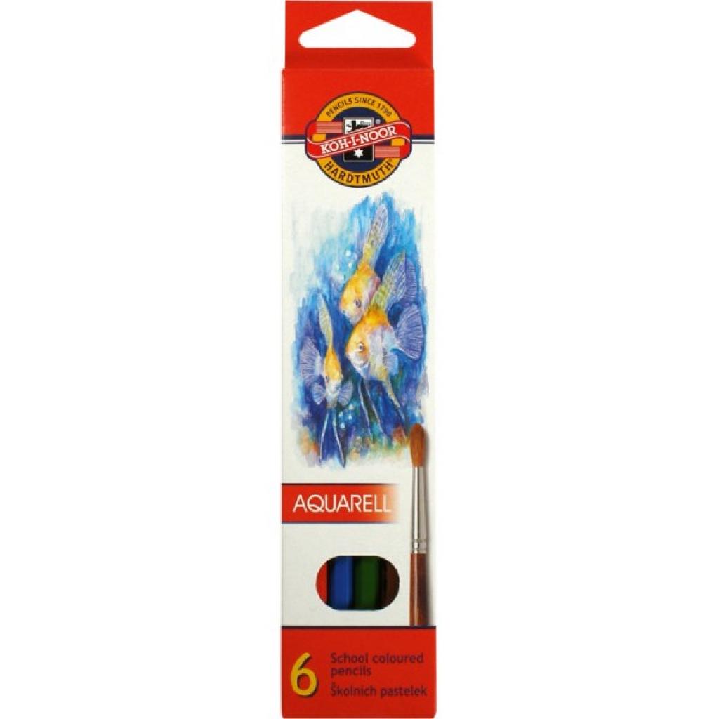 Олівці кольорові Koh-i-Noor Mondeluz Рибки акварельні 6 кольорів (3715_p)