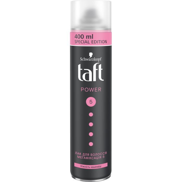 Лак для волосся Taft Power Ніжність кашеміру Мегафіксація 5 400 мл (4015001003451)