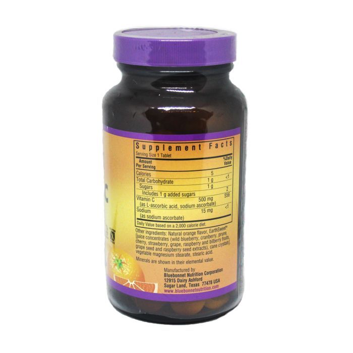 Витамин Bluebonnet Nutrition Витамин С, 500мг, Вкус Апельсина, Earth Sweet Chewables, 90 (BLB-00505) изображение 2