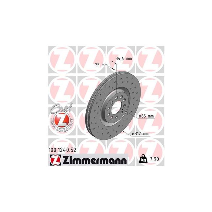 Тормозной диск ZIMMERMANN 100.1240.52