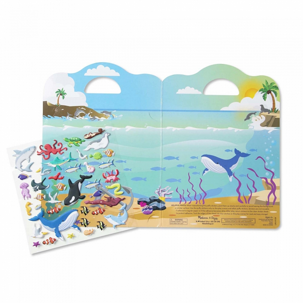 Набор для творчества Melissa&Doug объемные многоразовые наклейки Океан (MD30520) изображение 2