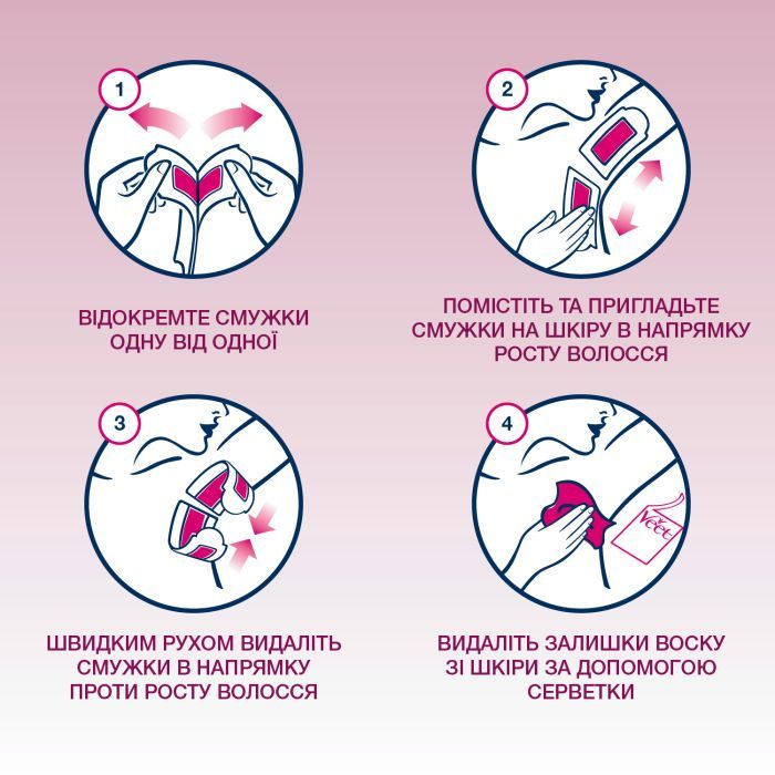 Восковые полоски Veet для чувствительной кожи подмышек и линии бикини 14 шт. (3059944022859/4680012390922) изображение 3