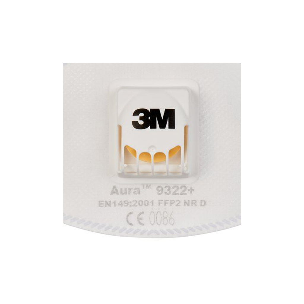 Респіратор 3M Aura 9322+ захист рівня FFP2 з клапаном 1 шт. (4054596041226) зображення 2