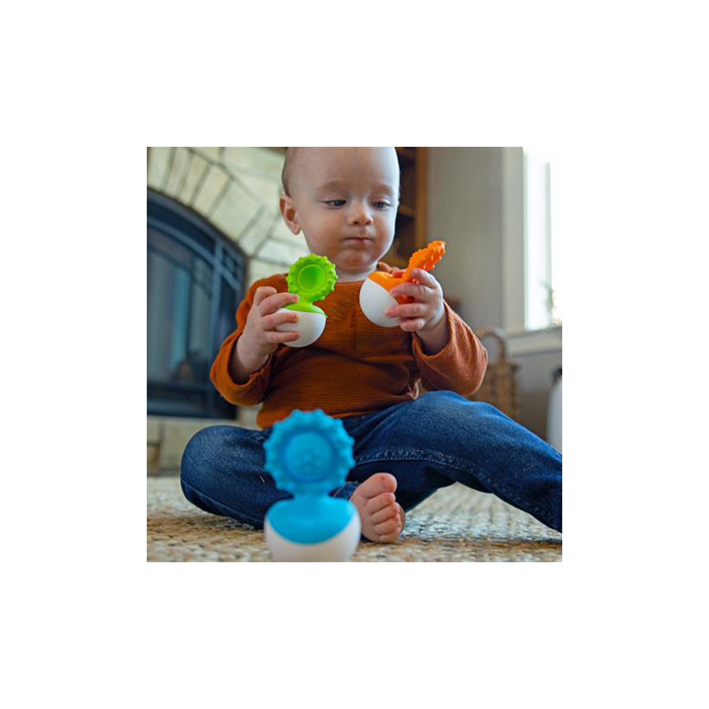 Погремушка Fat Brain Toys прорезыватель-неваляшка dimpl wobl голубой (F2174ML) изображение 3