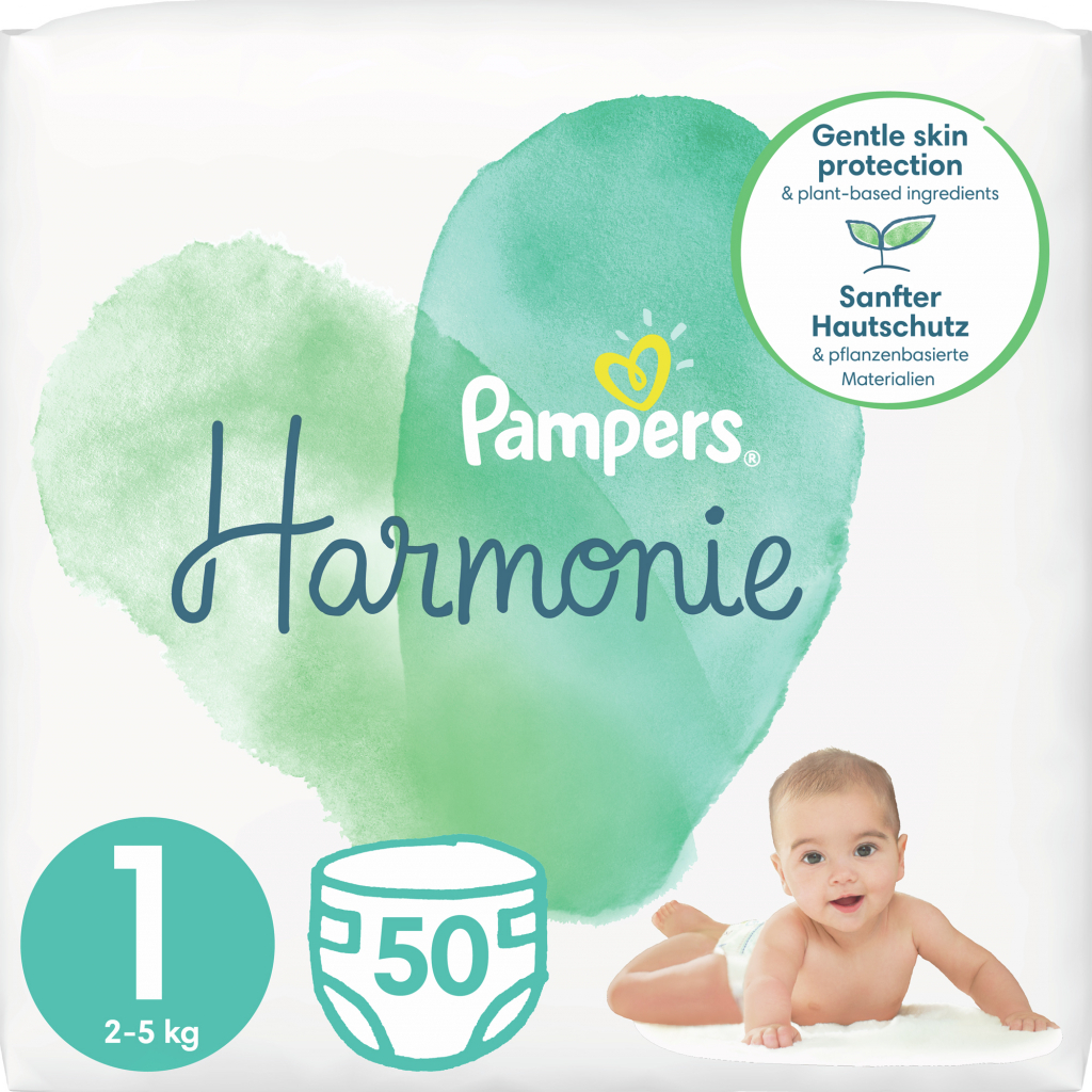 Підгузки Pampers Harmonie Newborn Розмір 1 (2-5 кг) 50 шт. (8006540156513)