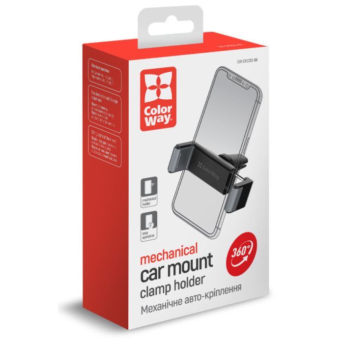 Универсальный автодержатель ColorWay Clamp Holder Black (CW-CHC012-BK) изображение 11