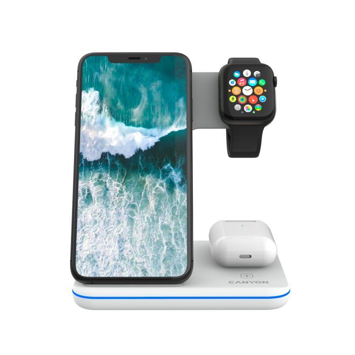 Зарядний пристрій Canyon WS-303 3in1 Wireless charger (CNS-WCS303W) зображення 2