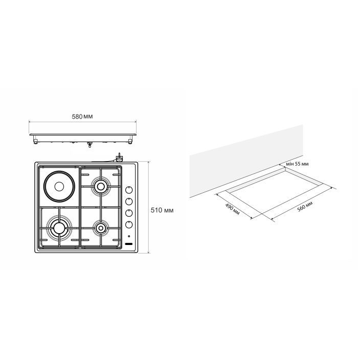 Варочна поверхня Eleyus UNO 60 BL H1 EF зображення 10