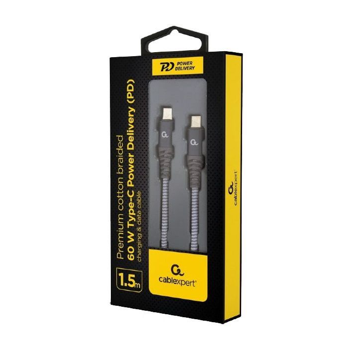 Дата кабель USB-C to USB-C 1.5m 60W USB 2.0 Cablexpert (CC-USB2B-CMCM60-1.5M) изображение 2