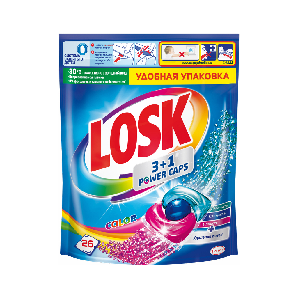 Капсули для прання Losk Тріо-капсули Колор 18 шт. (9000101426083)