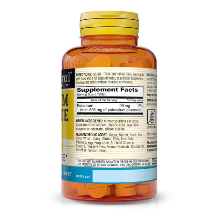 Минералы Mason Natural Калий Глюконат 595мг, Potassium Gluconate, 100 таблеток (MAV06181) изображение 2