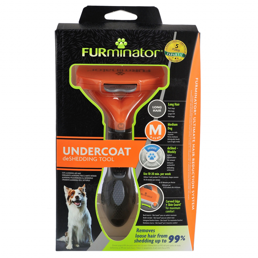 Фурминатор для животных FURminator для собак с длинной шерстью размер M (4048422141068)
