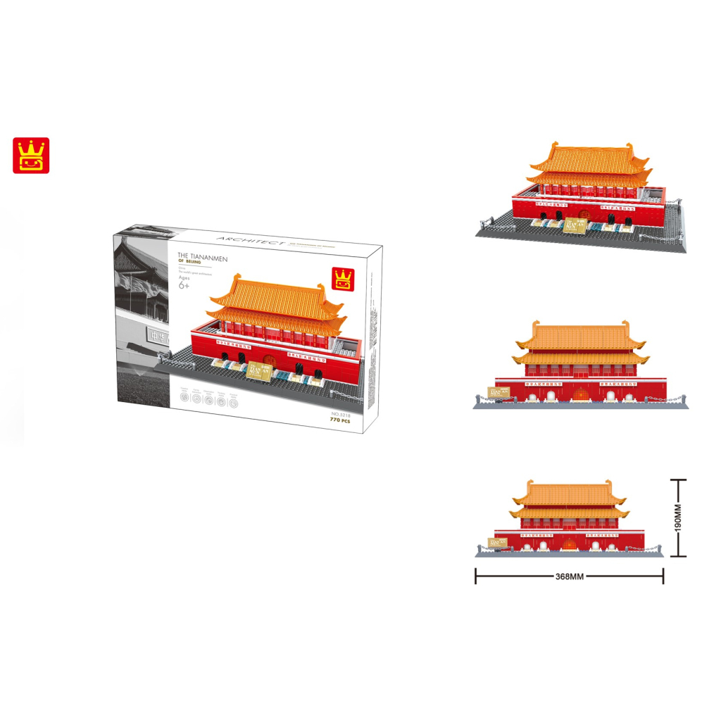 Конструктор Wange Брама небесного спокою - Вежа Тяньаньм (WNG-Tiananmen-Tower) зображення 2