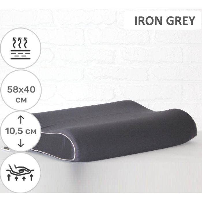 Подушка MirSon ортопедична 6028 Delicate satin Iron grey Aero 58х40х10.5 (2200003261486) зображення 2